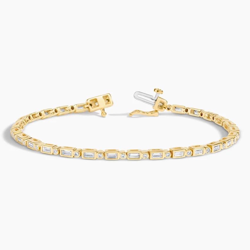 Baguette and Round Diamond Tennis Bracelet