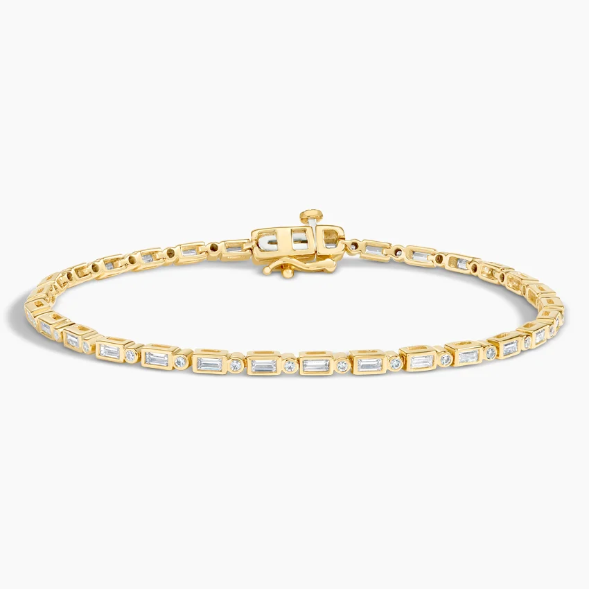 Baguette and Round Diamond Tennis Bracelet