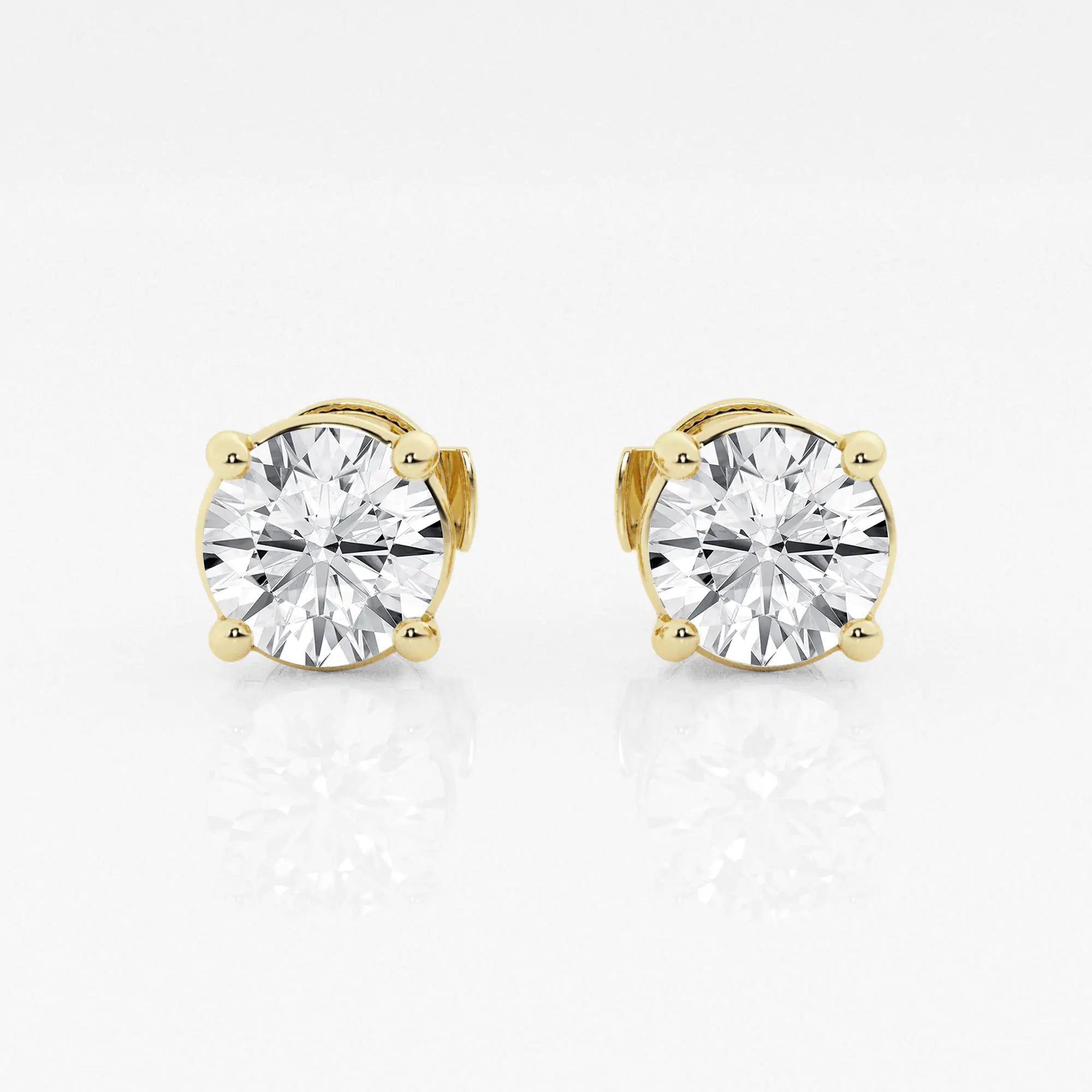 2 cwt. Round Near-Colorless (F-G) Lab Grown Diamond Certified Stud Earrings