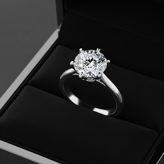 The $99 Diamond Alternative Ring featuring a sparkling CRA-certified moissanite in a sleek silver setting.