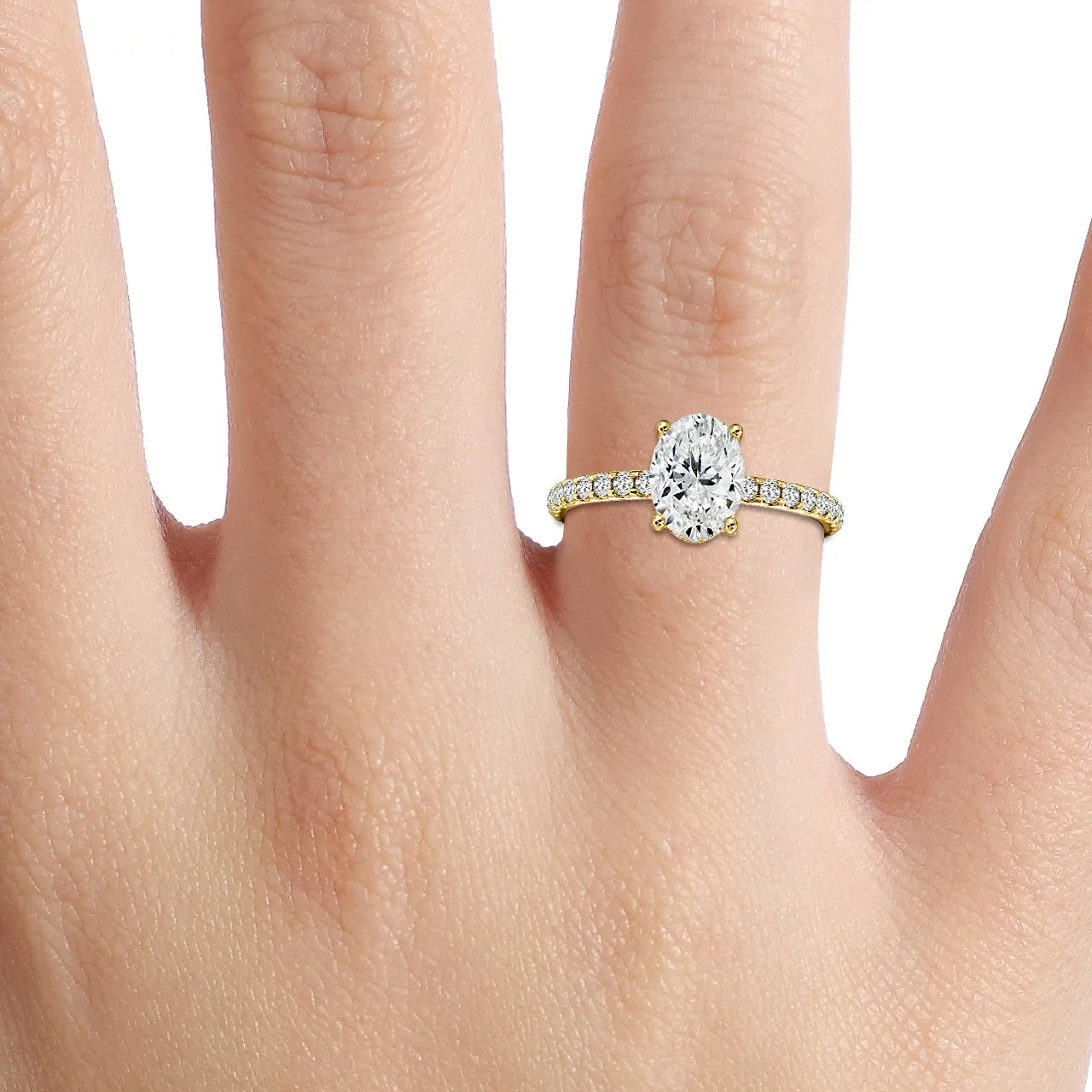 Sadie Yellow Gold Engagement Ring – Round Diamond 18K