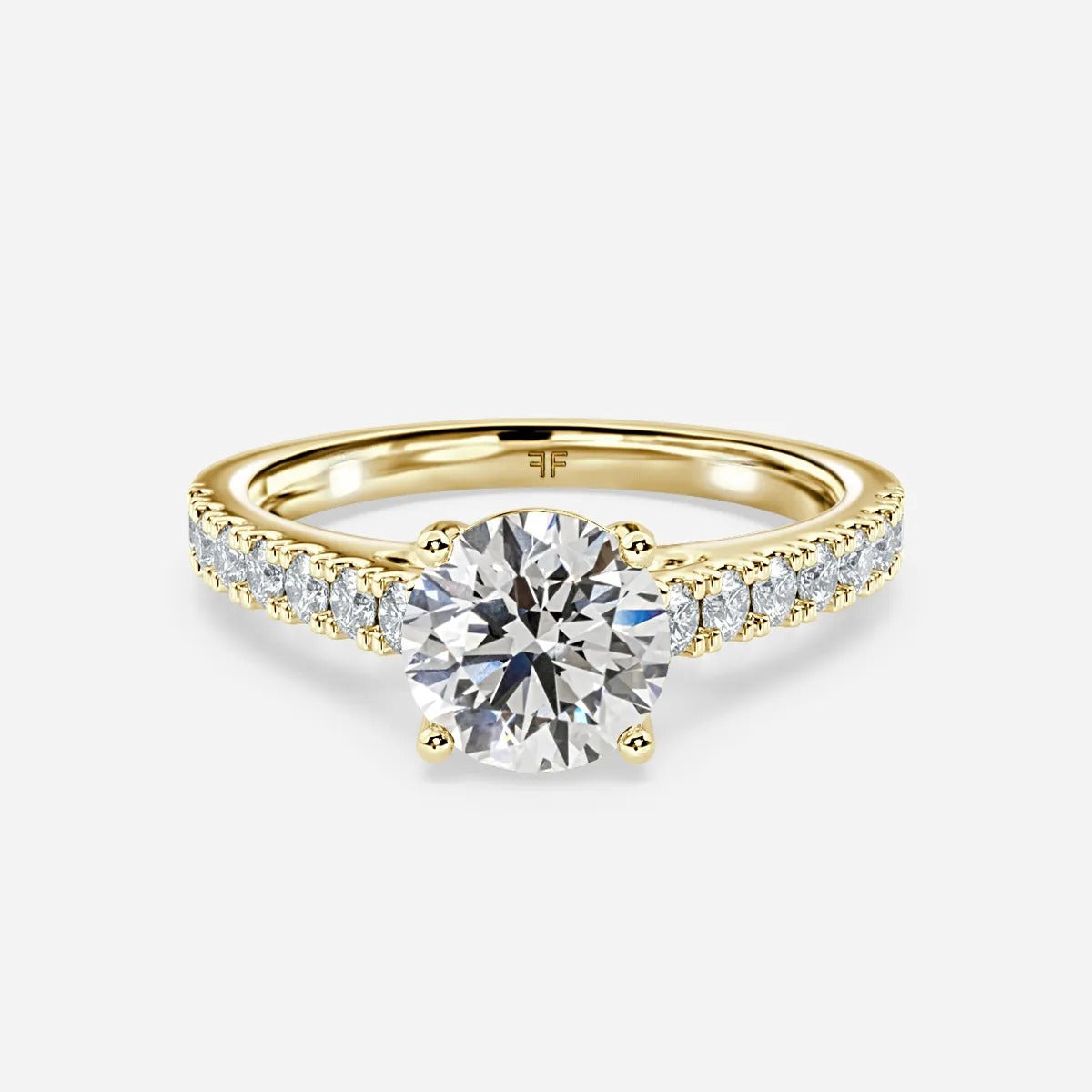 Yellow Gold Secret Hidden Halo Diamond Ring