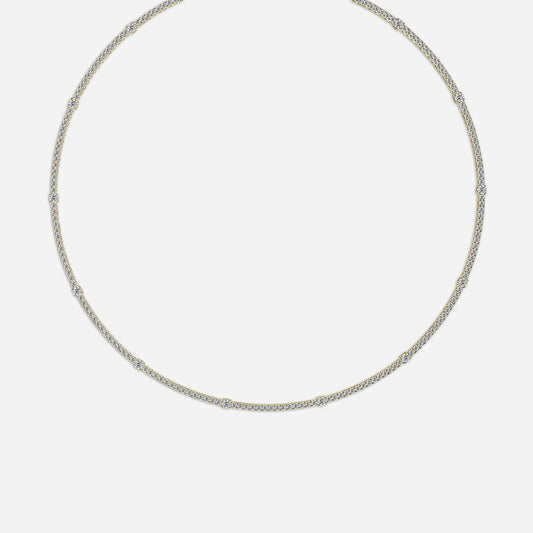 7.24 Carat Lab Grown Diamond Tennis Necklaces In Yellow Gold