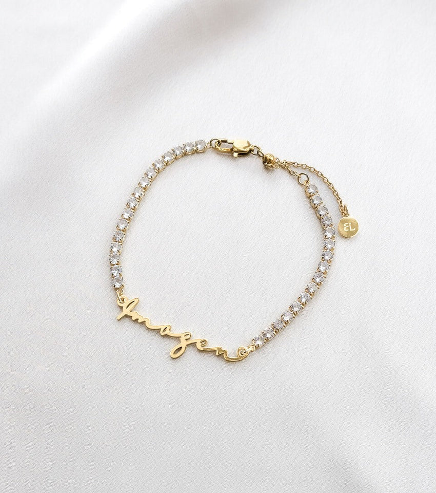 Signature Name Tennis Bracelet (Gold)