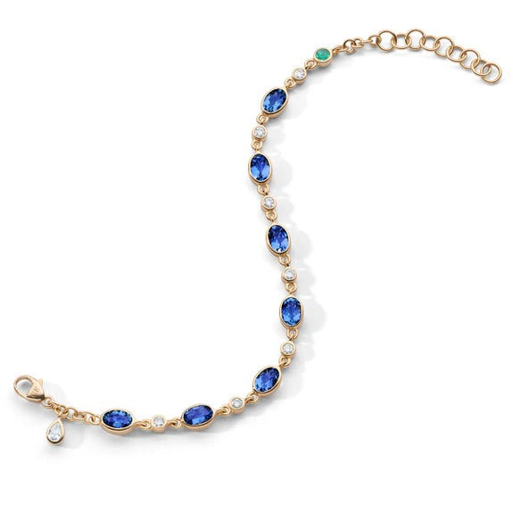 BLUE SAPPHIRE TENNIS BRACELET IN 18K GOLD