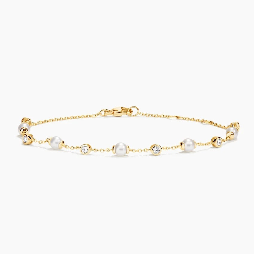 Athena Premium Akoya Cultured Pearl and Diamond Bracelet