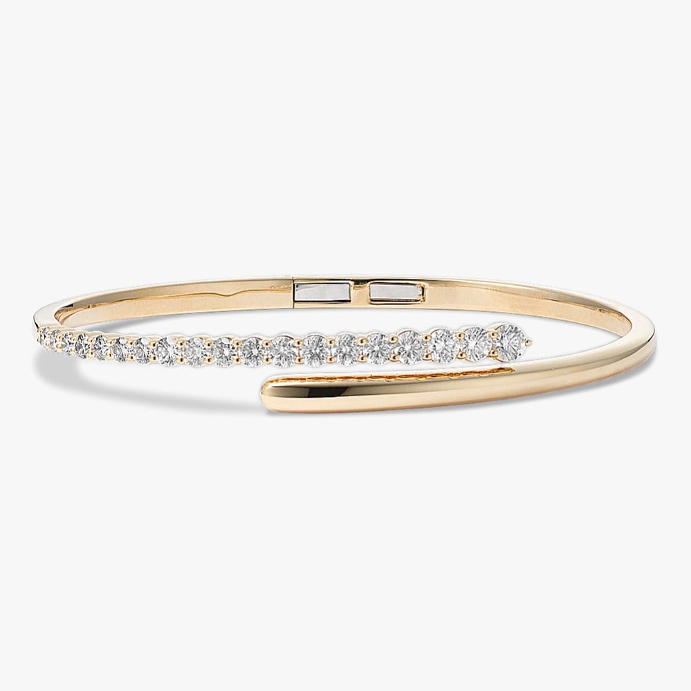 Pave & 14K Yellow Gold Bypass Bracelet (7.25 in)