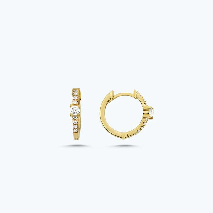 0.21 ct Diamond  Hoop Earrings in 14kt Gold