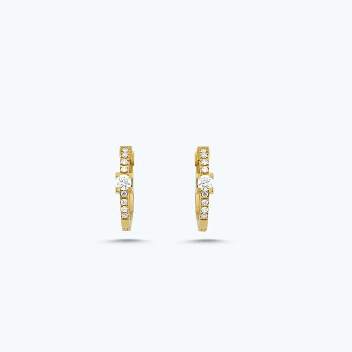 0.21 ct Diamond  Hoop Earrings in 14kt Gold