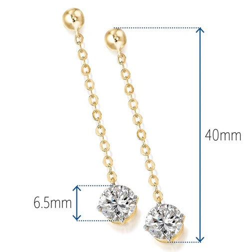 Posh Solitaire Drop Earrings