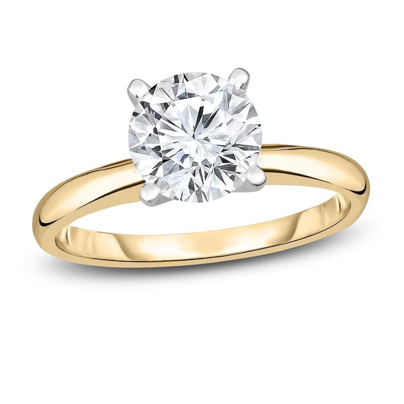 Diamond Solitaire Engagement Ring 5/8 ct tw Round 18K Yellow Gold