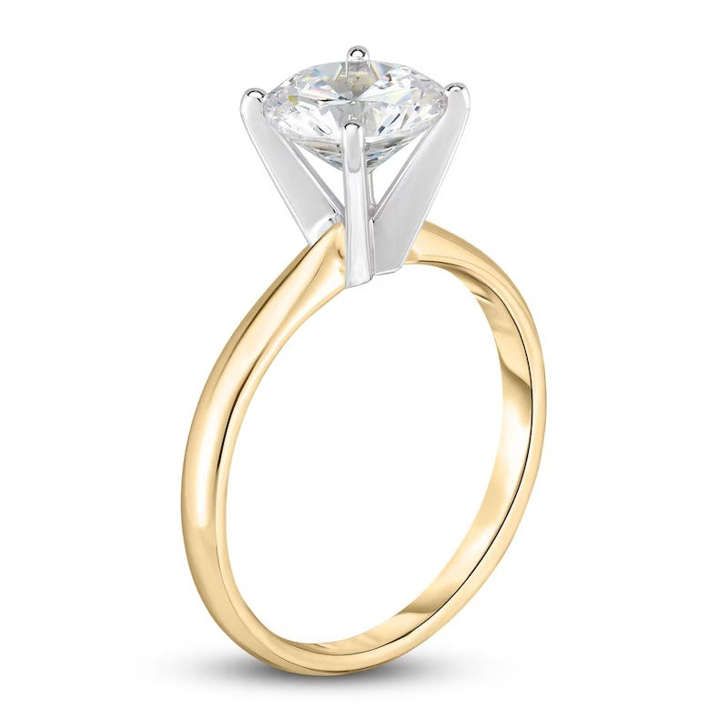 Diamond Solitaire Engagement Ring 5/8 ct tw Round 18K Yellow Gold