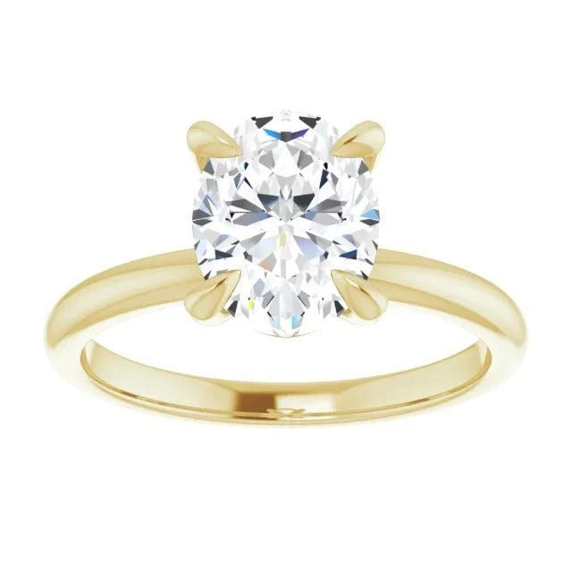 Oval Moissanite Solitaire Engagement Ring