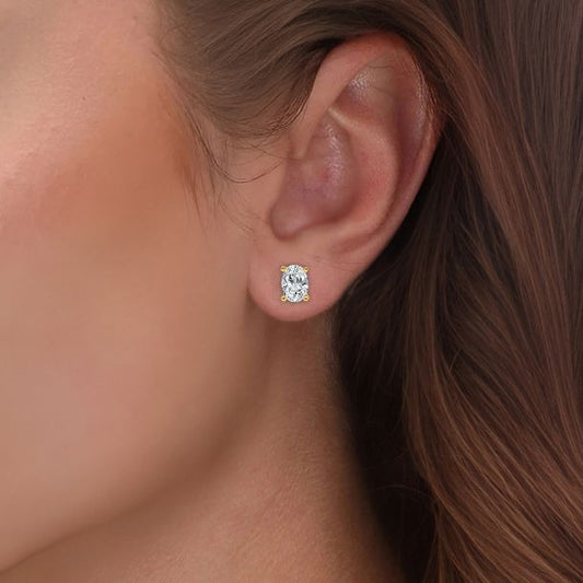 Oval Lab Grown Diamond Stud Earrings