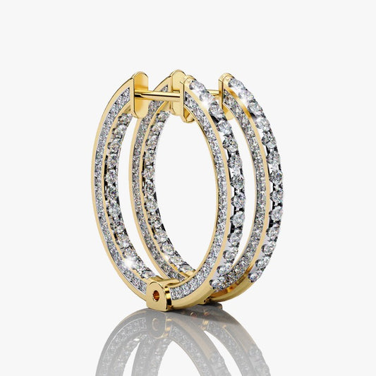 EVIE DIAMOND HOOP EARRING GOLD