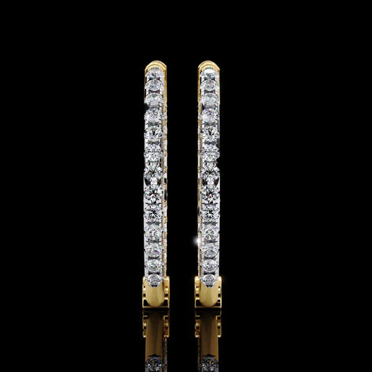 EVIE DIAMOND HOOP EARRING GOLD