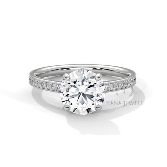1.0 To 3.0 CT Round Solitaire Ring GRA Certified Moissanite Diamond Wedding Ring, Engagement Ring, Round Diamond Ring for Women