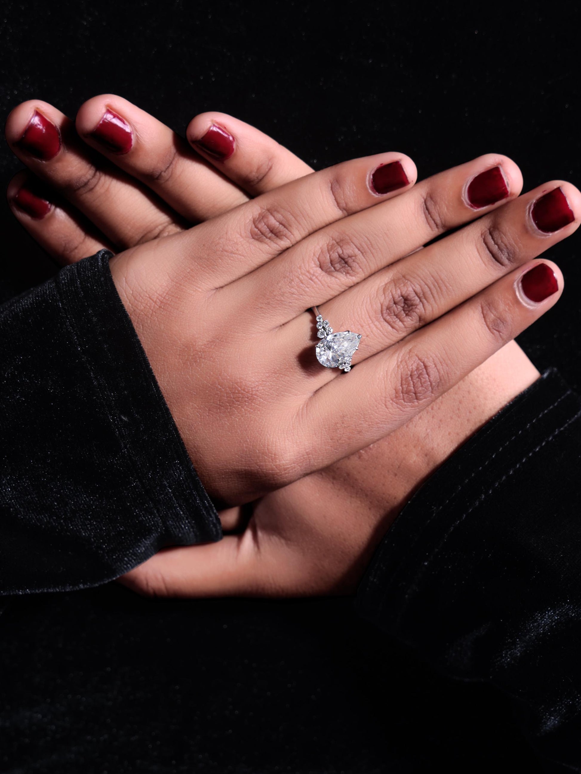 Pear Shaped Lab Diamond Ring