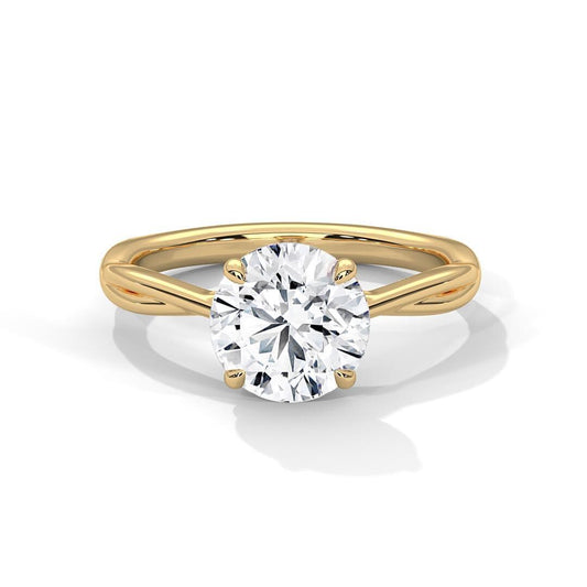 Twisted Wedding Ring with Round Lab Grown Diamond 1-3 CT  Women Solitaire Ring