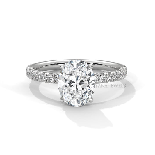 Oval Cut Solitaire Ring, Moissanite Diamond Wedding Ring, Round 1.0 To 3.0 CT Diamond Ring for Women, Engagement Ring.