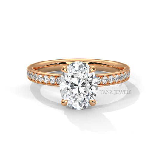 Oval Cut Solitaire Ring, Moissanite Diamond Wedding Ring, Round 1.0 To 3.0 CT Diamond Ring for Women, Engagement Ring.
