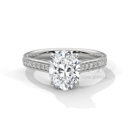 Elegant  Oval Cut Solitaire Ring GRA Certified Moissanite Diamond Wedding Ring, Engagement Ring, Round Diamond Ring for Women.