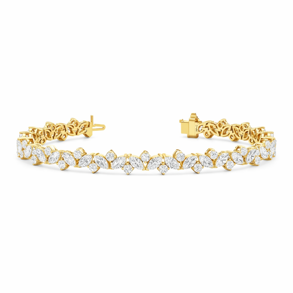 Exquisite Marquise & Round Cut Lab Grown Diamond Bracelet