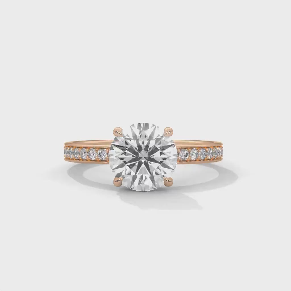 Elegant Round Diamond Solitaire Ring Moissanite Diamond Wedding Ring round 1 to 3 CT Diamond Ring for Women, Engagement Ring.