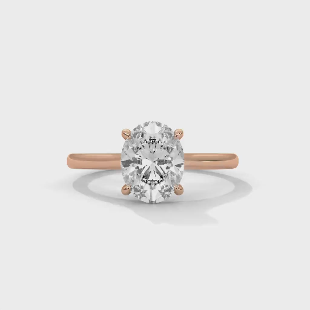1.0 To 3.0 CT Oval Cut Solitaire Ring GRA Certified Moissanite Diamond Wedding Ring, Engagement Ring, Oval Diamond Ring for Women