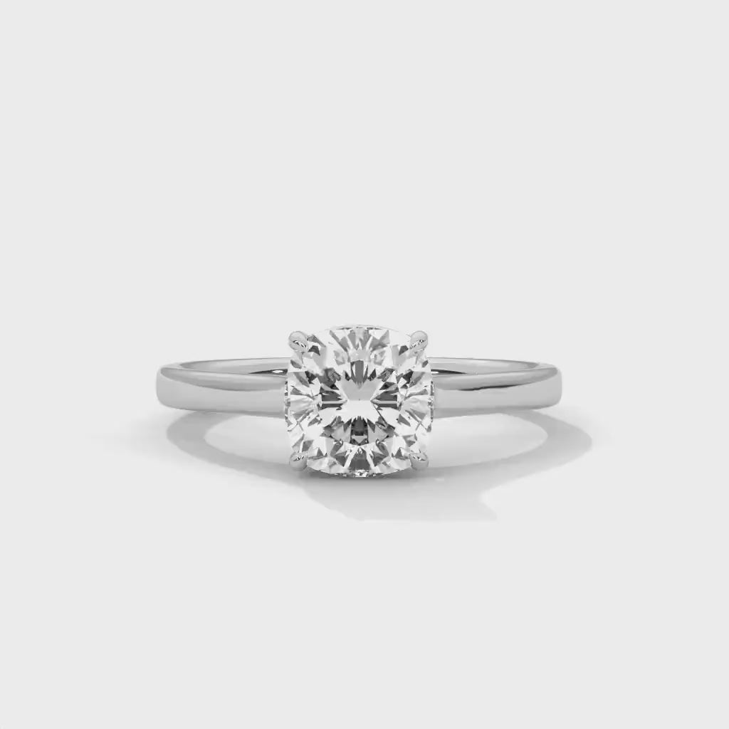 Cushion Diamond Solitaire Ring, Moissanite Diamond Wedding Ring, Round 1.0 To 3.0 CT Diamond Ring for Women, Engagement Ring. gift for her