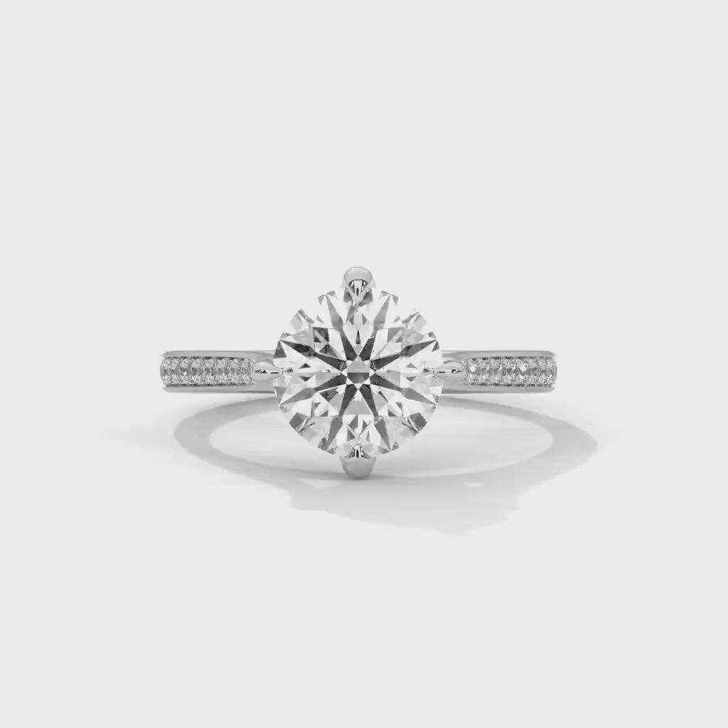 Round Cut Prong Setting Solitaire Ring, Moissanite Diamond Wedding Ring, Round 1.0 To 3.0 CT Diamond Ring for Women, Engagement Ring.
