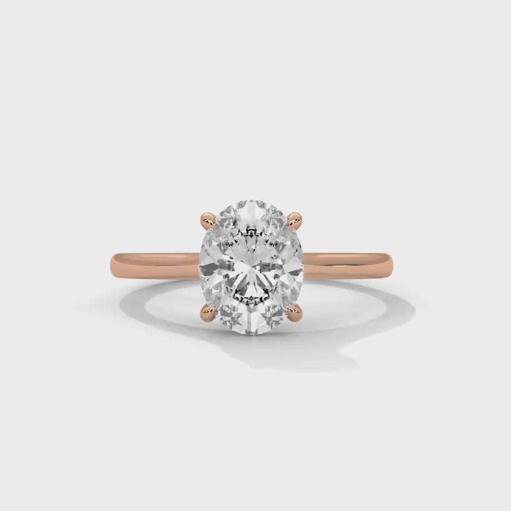 1-3 CT Certified Lab Grown Diamond Oval Solitaire Engagement Ring for Women - IGI Certified