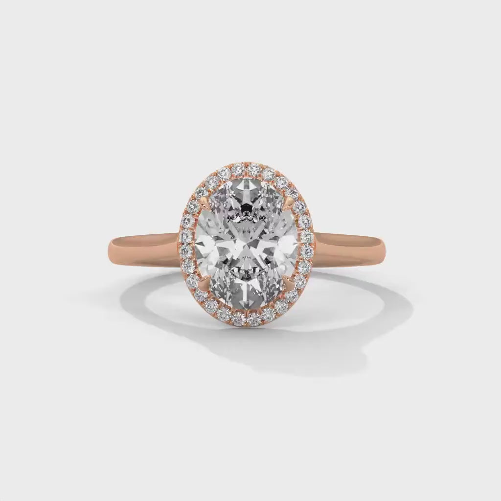 3CT Oval Halo Lab Grown Diamond Solitaire Ring - IGI Certified Wedding  Engagement Ring for Women