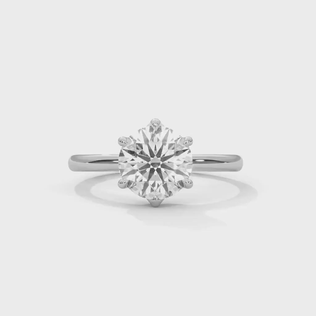 Elegant Round Moissanite Diamond Solitaire Engagement Ring | 1 to 3 CT Round Diamond Wedding Ring for Women Birthday Gift Anniversary gift