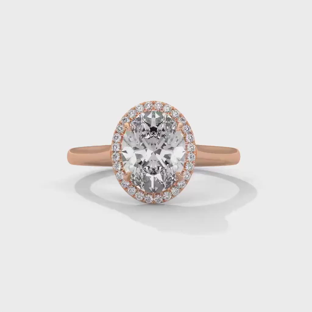 1.0 To 3.0 CT Oval Halo Setting Solitaire Ring GRA Certified Moissanite Diamond Wedding Ring, Engagement Ring, Oval Diamond Ring for Women