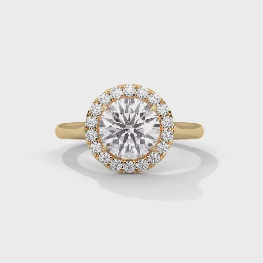 Round Cut Halo Setting Solitaire Ring, Moissanite Diamond Wedding Ring, Round 1.0 To 3.0 CT Diamond Ring for Women, Engagement Ring.