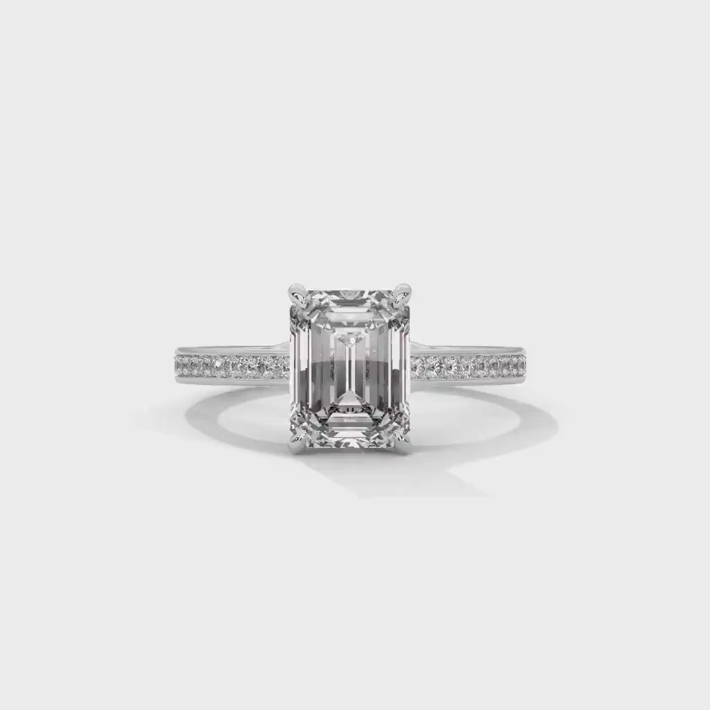 1-3CT Emerald Solitaire IGI Certified Lab Grown Diamond Wedding Ring - Conflict-Free Womens Engagement Ring
