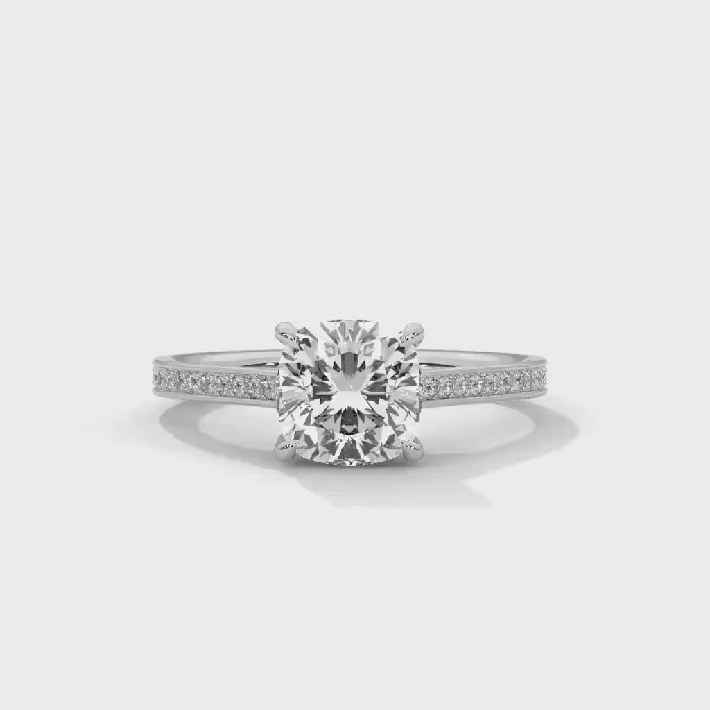 1.0 To 3.0 CT Cushion Cut Solitaire Ring GRA Certified Moissanite Diamond Wedding Ring, Engagement Ring, Cushion Diamond Ring for Women