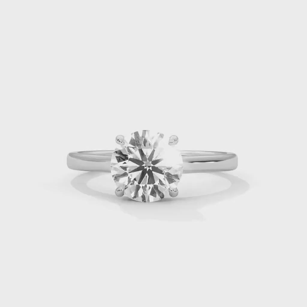 Round Cut Solitaire Ring Moissanite Diamond Wedding Ring, Round 1.0 To 3.0 CT Diamond Ring for Women, Engagement Ring, Gift for Her