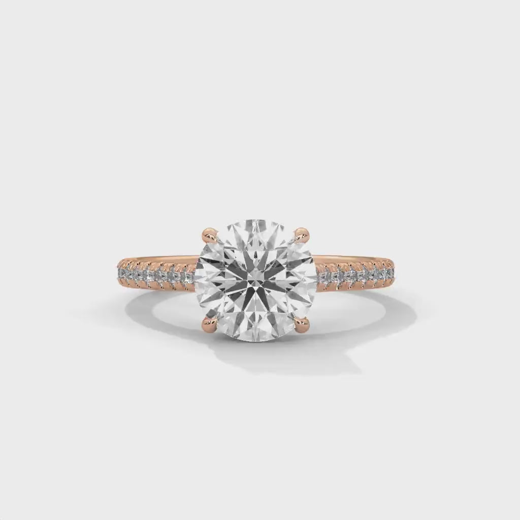 Elegant Round Cut Solitaire Ring GRA Certified Moissanite Diamond Wedding Ring, Engagement Ring, Round Diamond Ring for Women