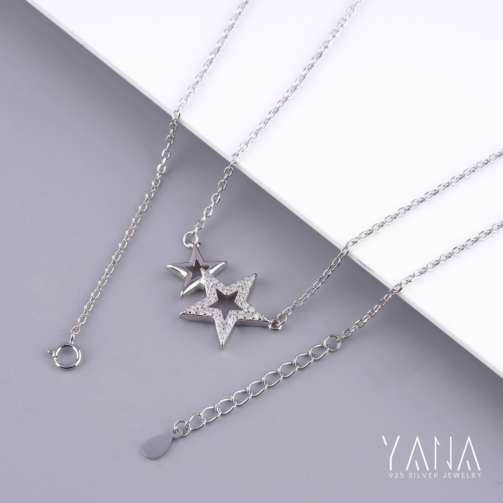 Celestial Charm Necklace, Silver